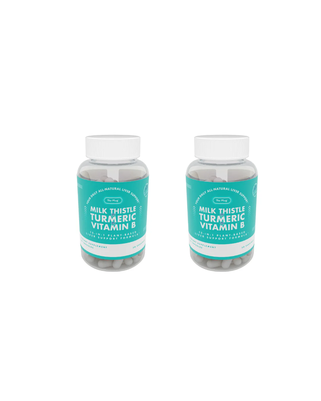 The Plug Pills Jar - Gut and Cholesterol Support | Caffeine Free, NON GMO and Gluten-Free | Korean Herbs 15-in-1 Advanced Formula with Milk Thistle, Turmeric, Dandelion and B Vitamins | Vegan and Plant-Based | 2 Servings = 4 Capsules Daily - Image 11